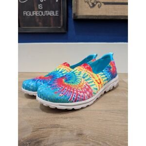 Skechers GOwalk Goga Mat Slip On Shoes Womens 10 Tie Dye Comfort Walking NWOB